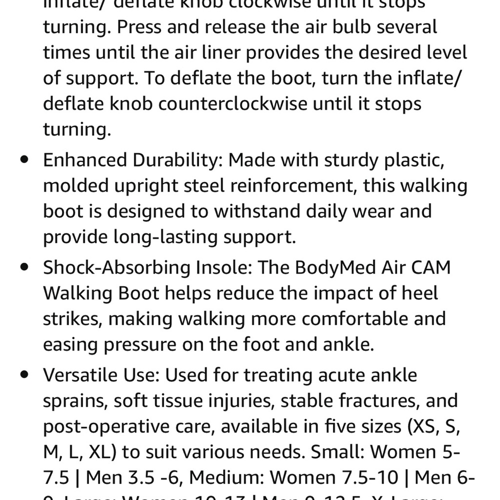 Bodymed air cam fracture boot - Picture 3 of 3